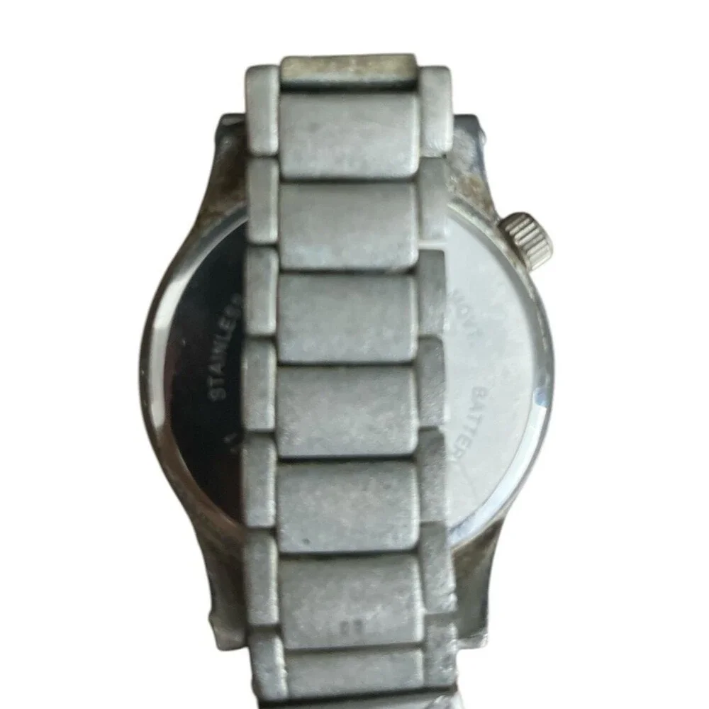 Zoo York Mens Analog Quartz Watch Silver Large 48mm Date New Battery